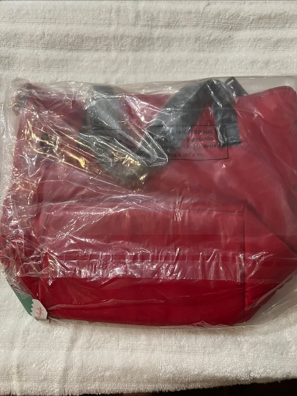 Lug Sprinkler Red Quilted Crossbody Tote with Ladybug Appliqués NWT